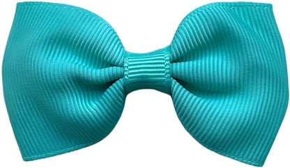 Hair Bows Clips Slides Grips 2.7" inch Solid Vibrant Spearmint - Lilium Kids