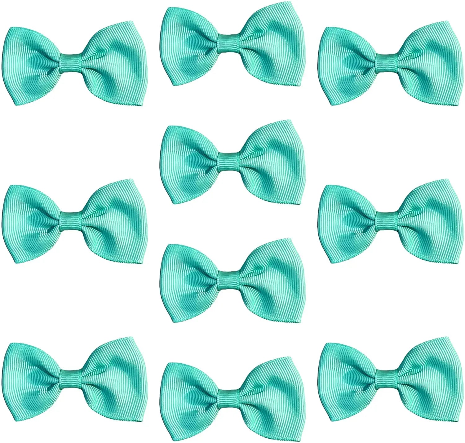 Hair Bows Clips Slides Grips 2.7" inch Solid Vibrant Turquoise - Lilium Kids