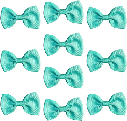 Hair Bows Clips Slides Grips 2.7" inch Solid Vibrant Turquoise - Lilium Kids