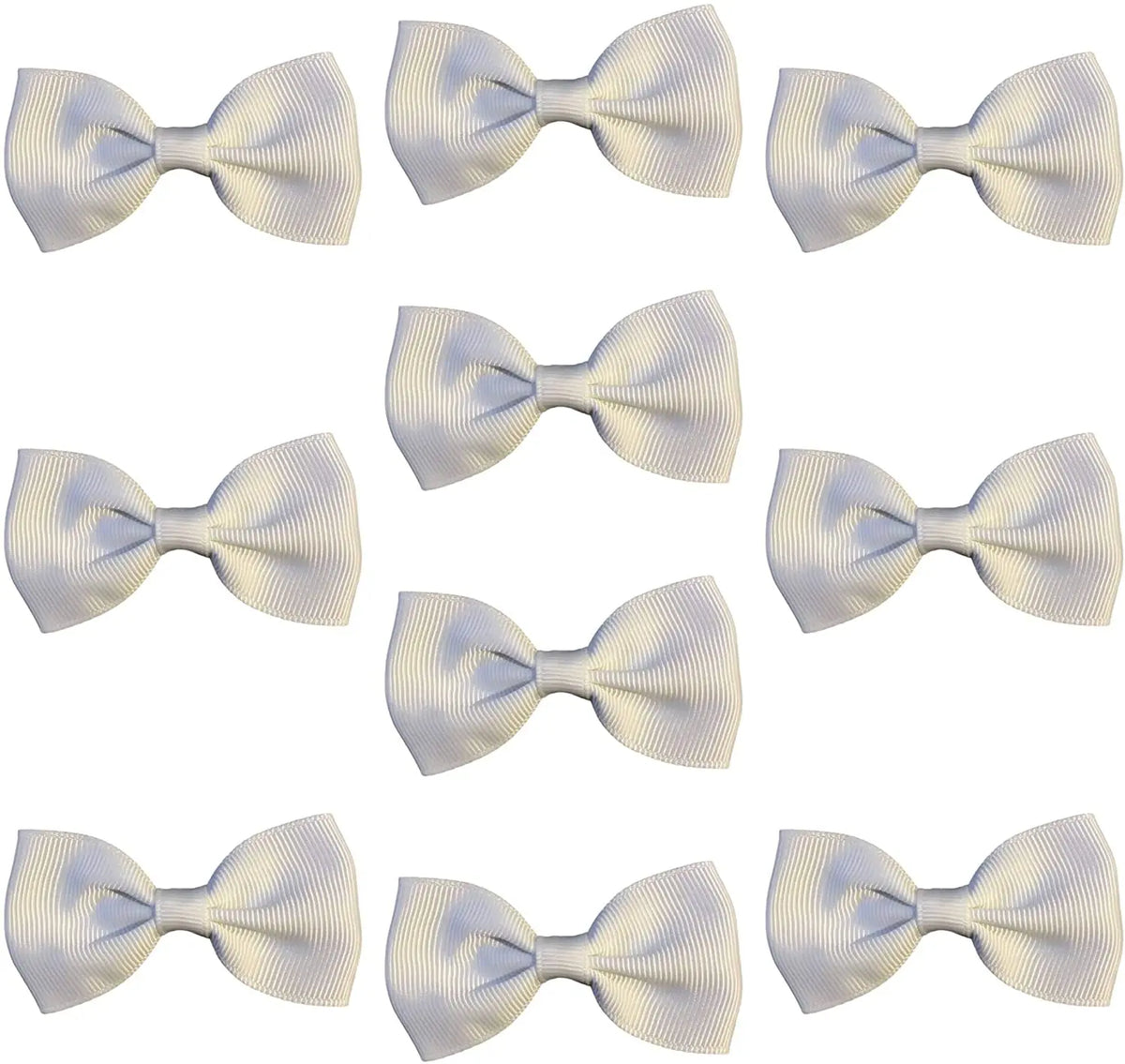 Hair Bows Clips Slides Grips 2.7" inch Solid Vibrant White - Lilium Kids