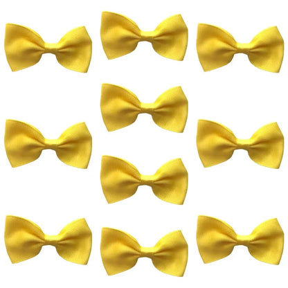 Hair Bows Clips Slides Grips 2.7" inch Solid Vibrant Yellow