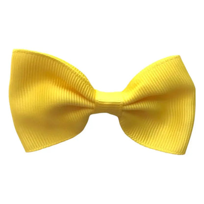 Hair Bows Clips Slides Grips 2.7" inch Solid Vibrant Yellow