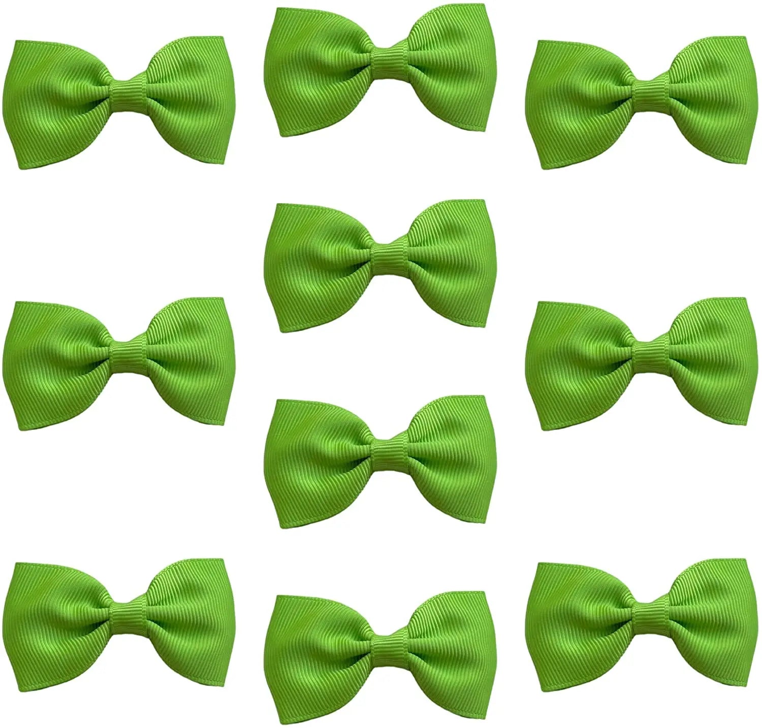 Hair Bows Clips Slides Grips 2.7" inch Vibrant Apple Green - Lilium Kids