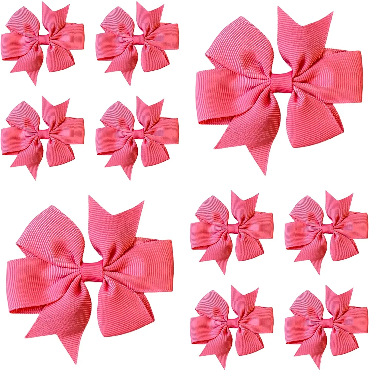 Hair Bows Clips Slides Grips 3" inch Pinwheel Light Salmon - Lilium Kids