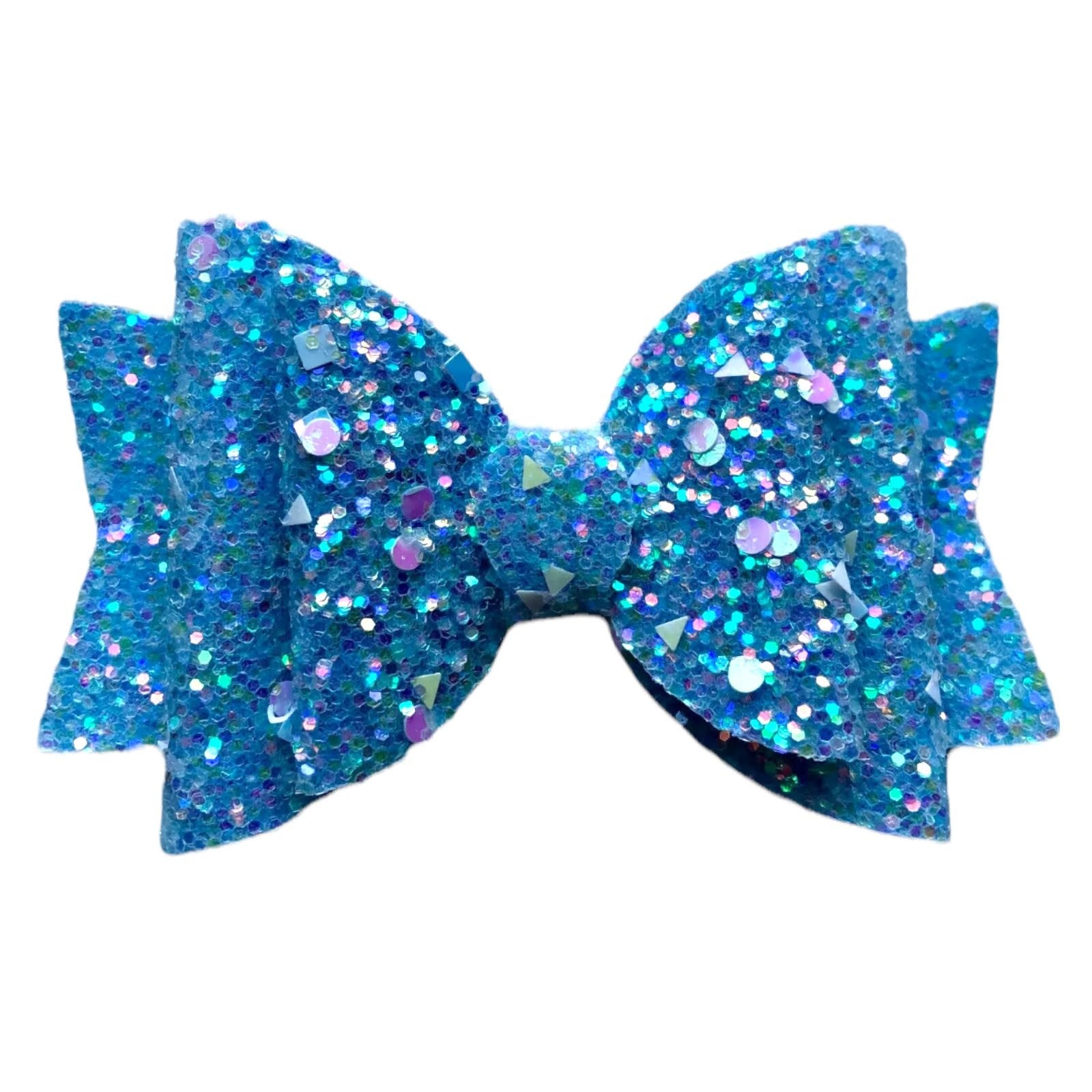 Handmade Glitter Hair Bows Clips Premium Large Sparkly Shimmer Glitter - 3.5