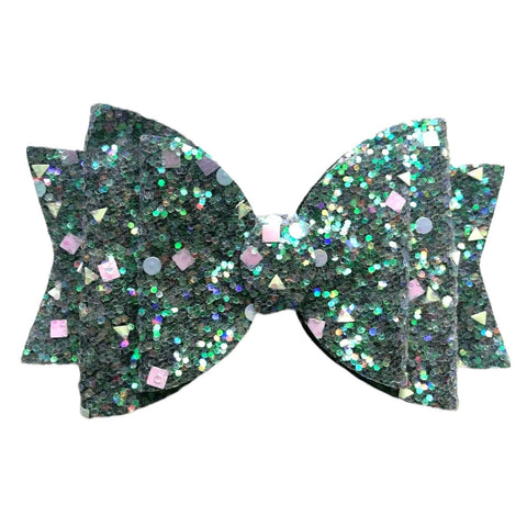 Handmade Glitter Hair Bows Clips Premium Large Sparkly Shimmer Glitter - 3.5"
