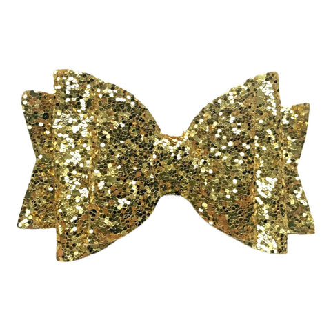 Handmade Glitter Hair Bows Clips Premium Large Sparkly Shimmer Glitter - 3.5"