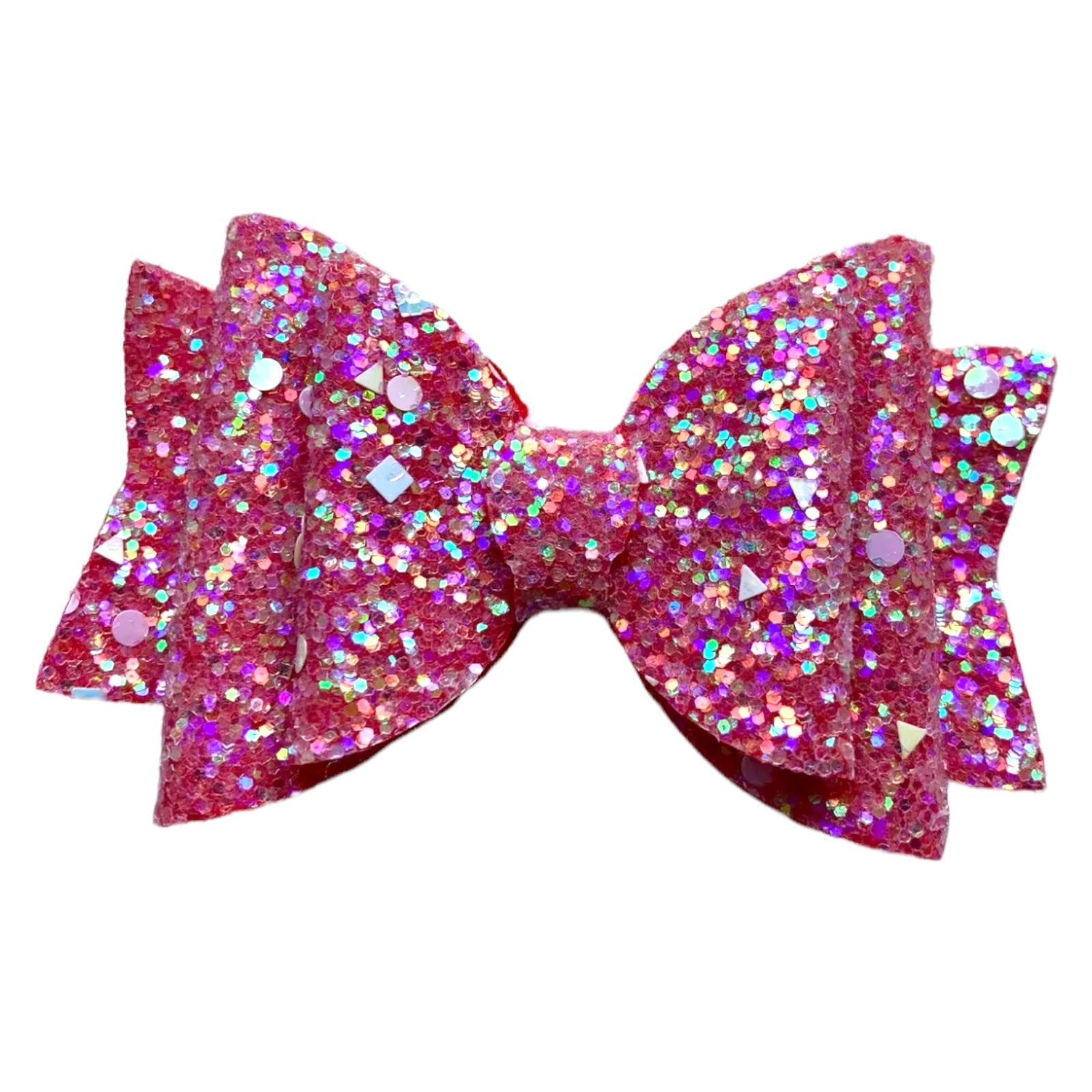 Handmade Glitter Hair Bows Clips Premium Large Sparkly Shimmer Glitter - 3.5