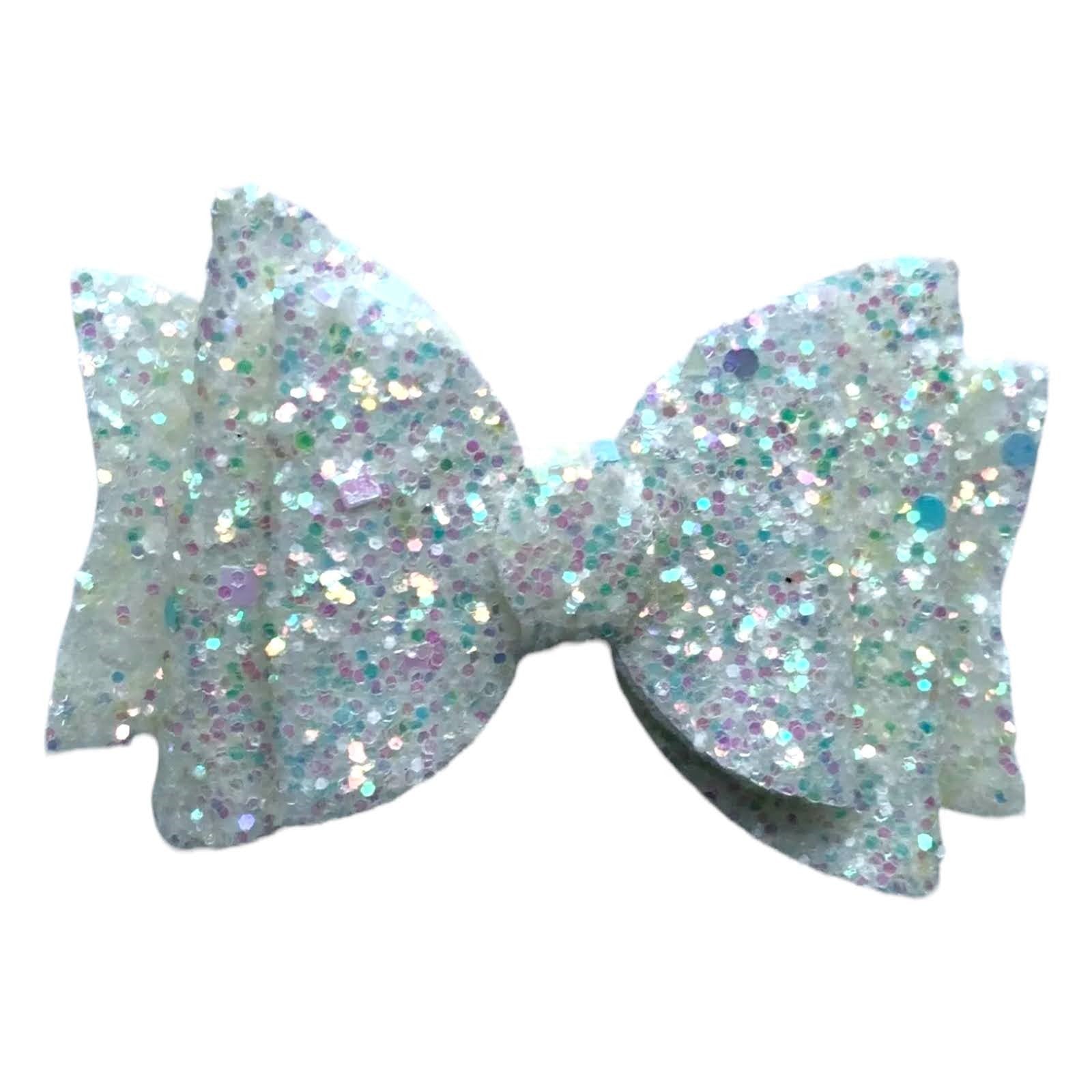 Handmade Glitter Hair Bows Clips Premium Large Sparkly Shimmer Glitter - 3.5