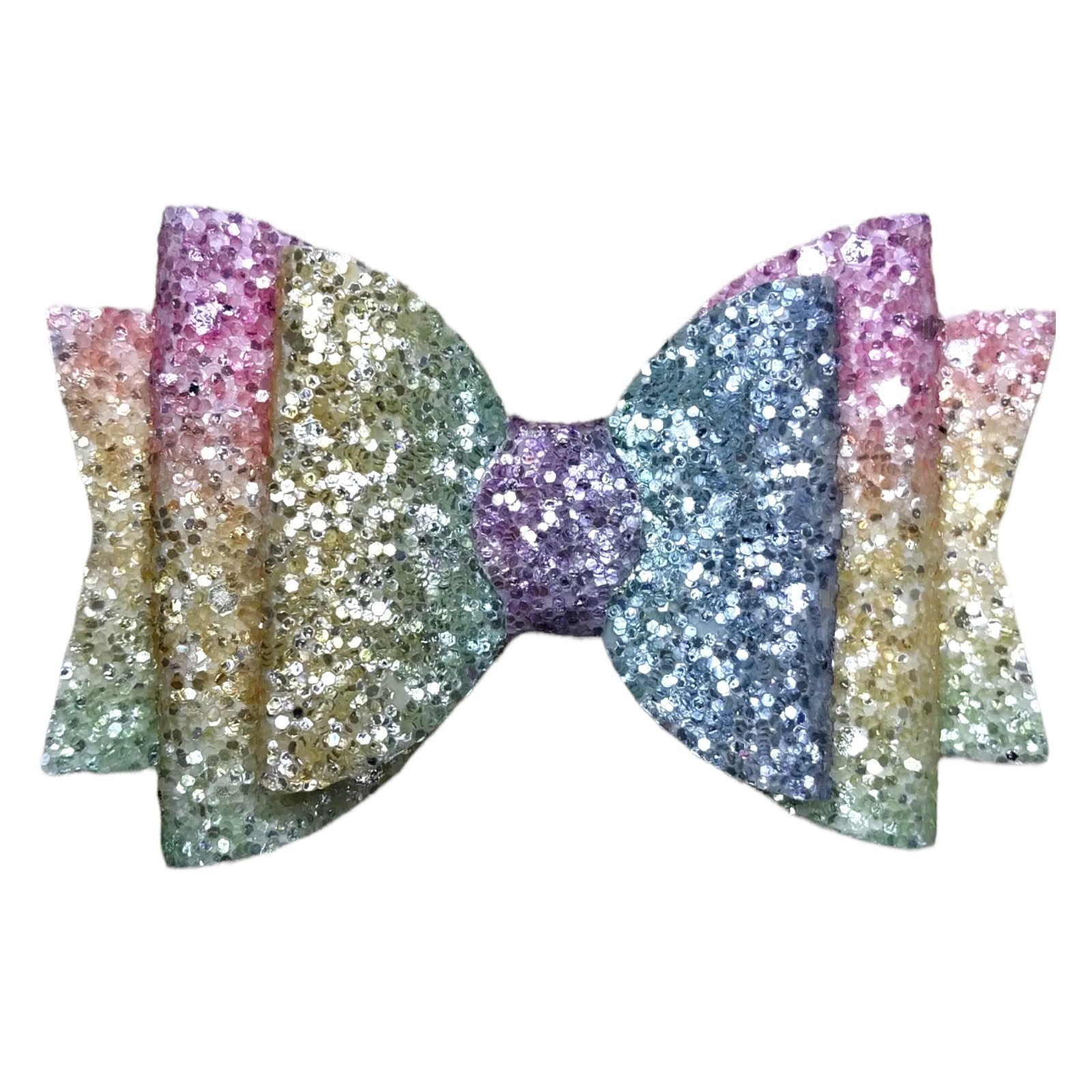 Handmade Glitter Hair Bows Clips Premium Large Sparkly Shimmer Glitter - 3.5