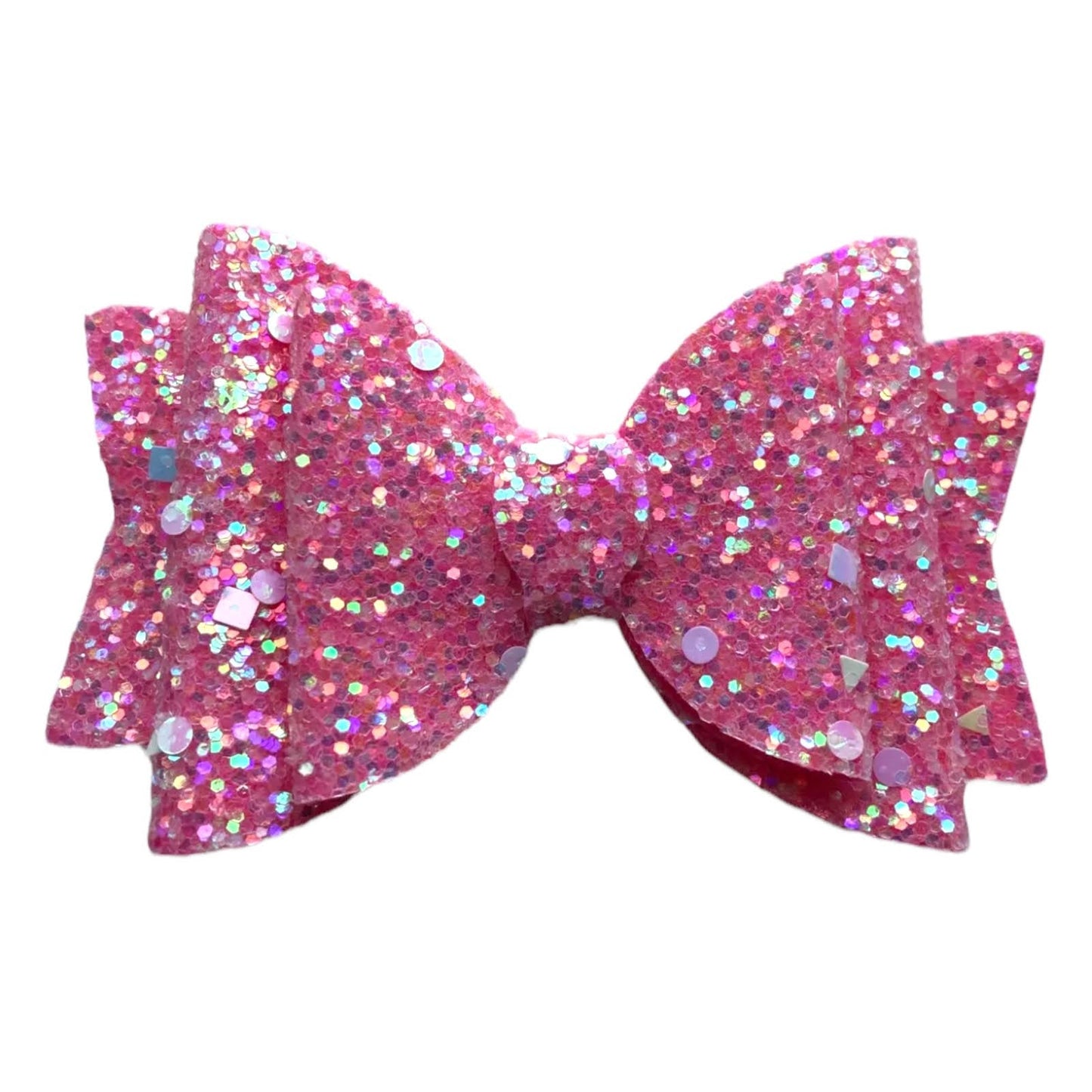 Handmade Glitter Hair Bows Clips Premium Large Sparkly Shimmer Glitter - 3.5"