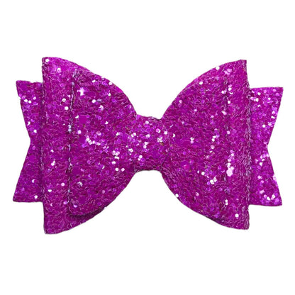 Handmade Glitter Hair Bows Clips Premium Large Sparkly Shimmer Glitter - 3.5"