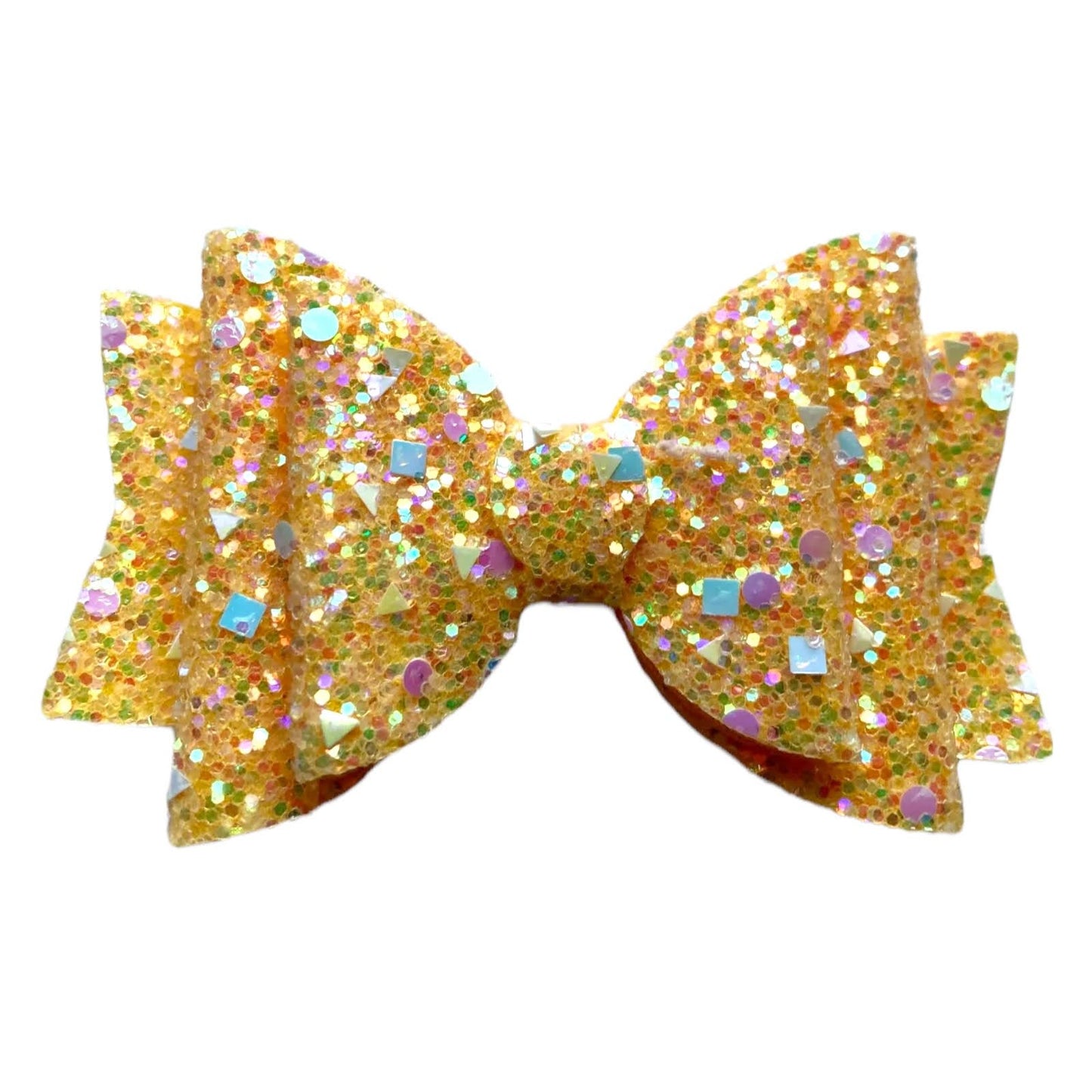 Handmade Glitter Hair Bows Clips Premium Large Sparkly Shimmer Glitter - 3.5"