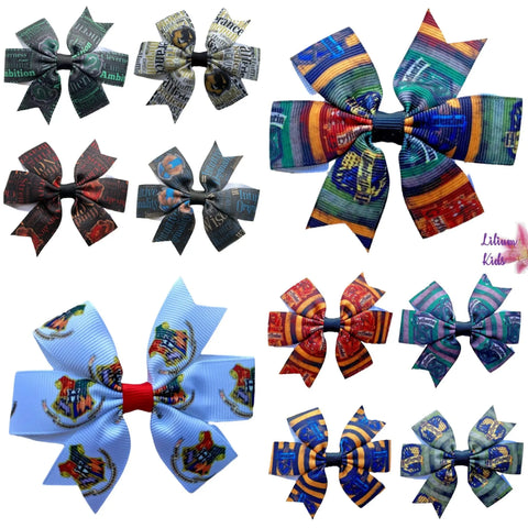 Harry Potter Hair Bows - Hogwarts, Gryffindor, Slytherin, Ravenclaw, Hufflepuff