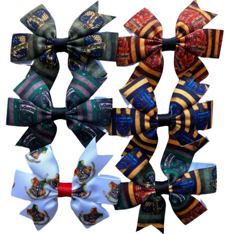 Harry Potter Hair Bows - Hogwarts, Gryffindor, Slytherin, Ravenclaw, Hufflepuff