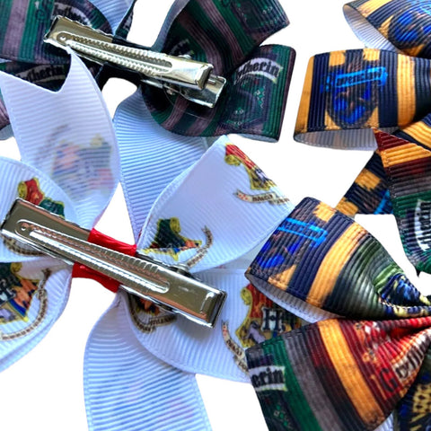 Harry Potter Hair Bows - Hogwarts, Gryffindor, Slytherin, Ravenclaw, Hufflepuff