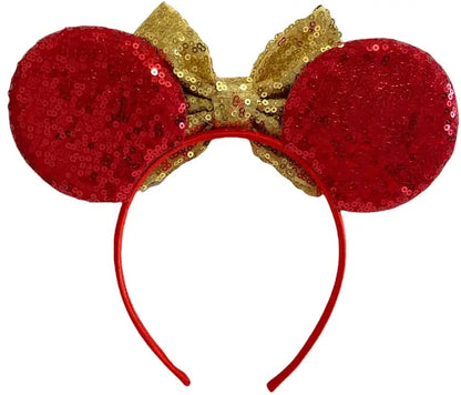 Harry Potter Inspired Minnie Mouse Red Alice Headband Gold Big 5" Bow - Lilium Kids