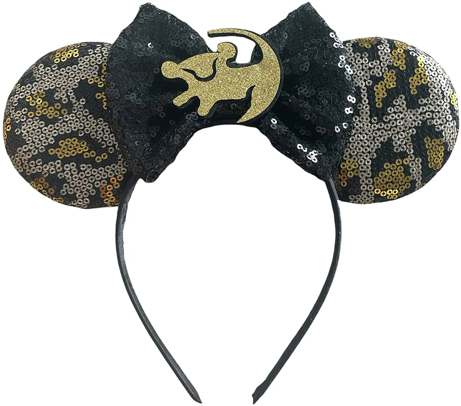 Lion King Sequin Disney Minnie Mouse Inspired Simba Alice Headband Big 5" Bow - Lilium Kids