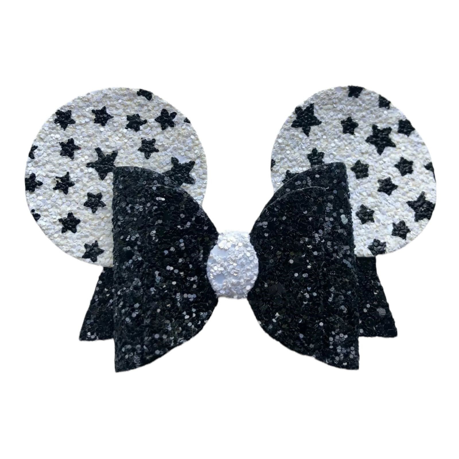 Minnie Mouse Ear Hair Bows Clips - Shiny Glittery - Polka Dot Bow - 4.5