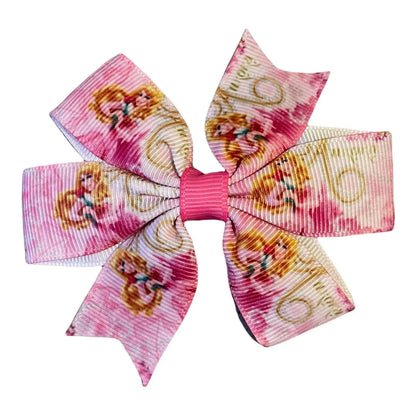 Princess Disney Hair Bows Clips Slides 3" Bows Belle Aurora Cinderella Tiana