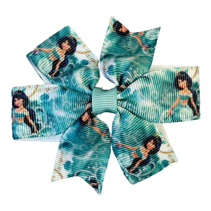 Princess Disney Hair Bows Clips Slides 3" Bows Belle Aurora Cinderella Tiana