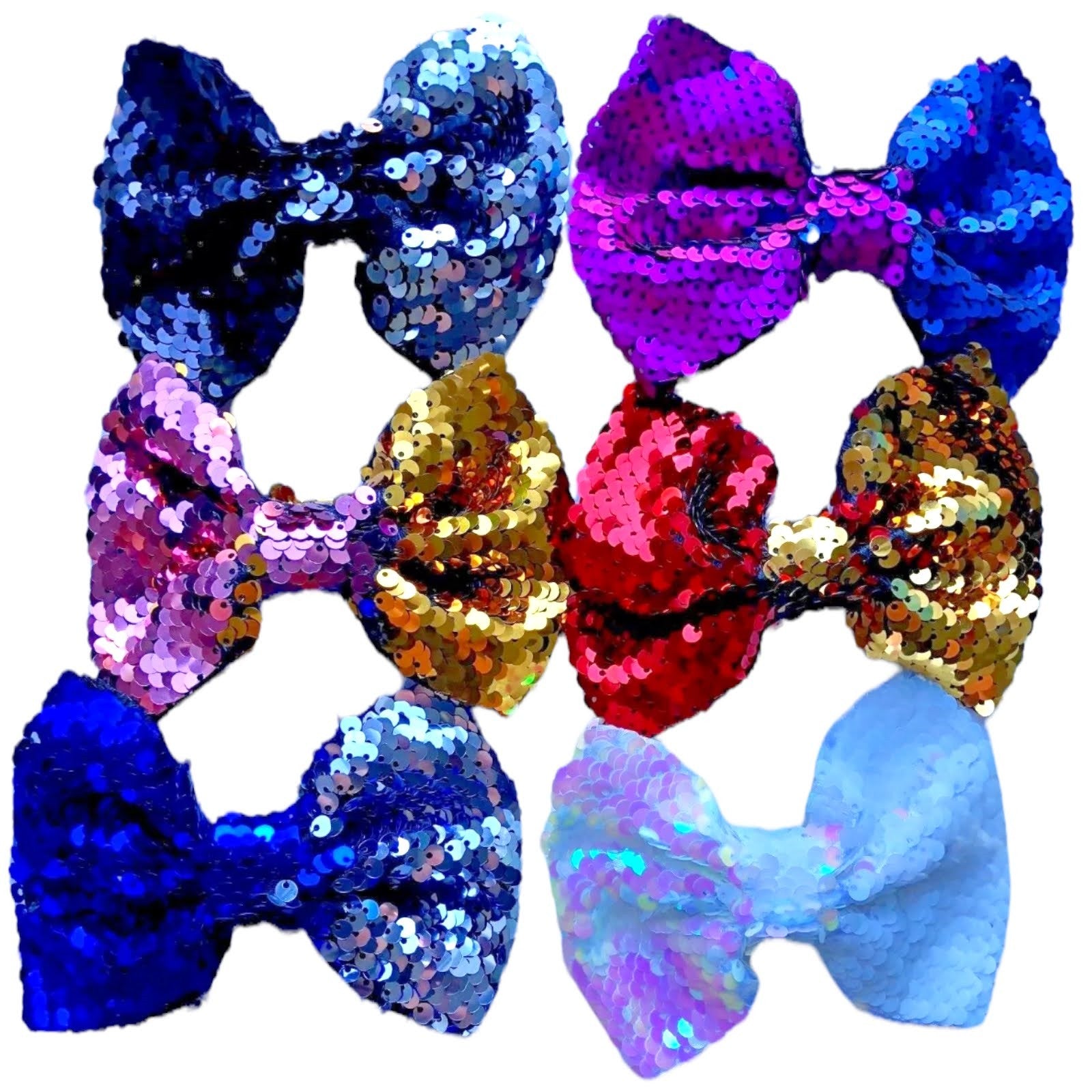 Reversible Sequin (Mermaid) Hair Bows Big 5