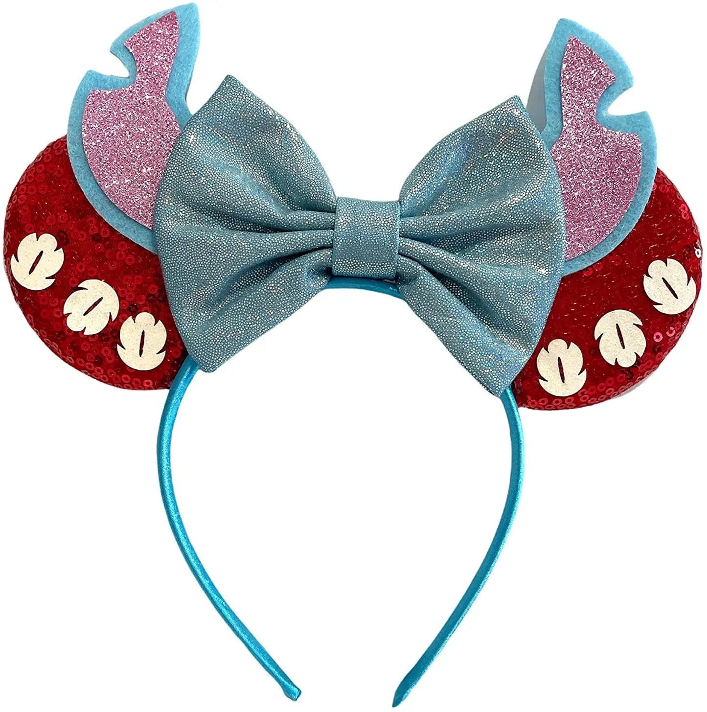 Stitch Minnie Mouse Inspired Alice Headband With Big 5" Bow - Lilium Kids