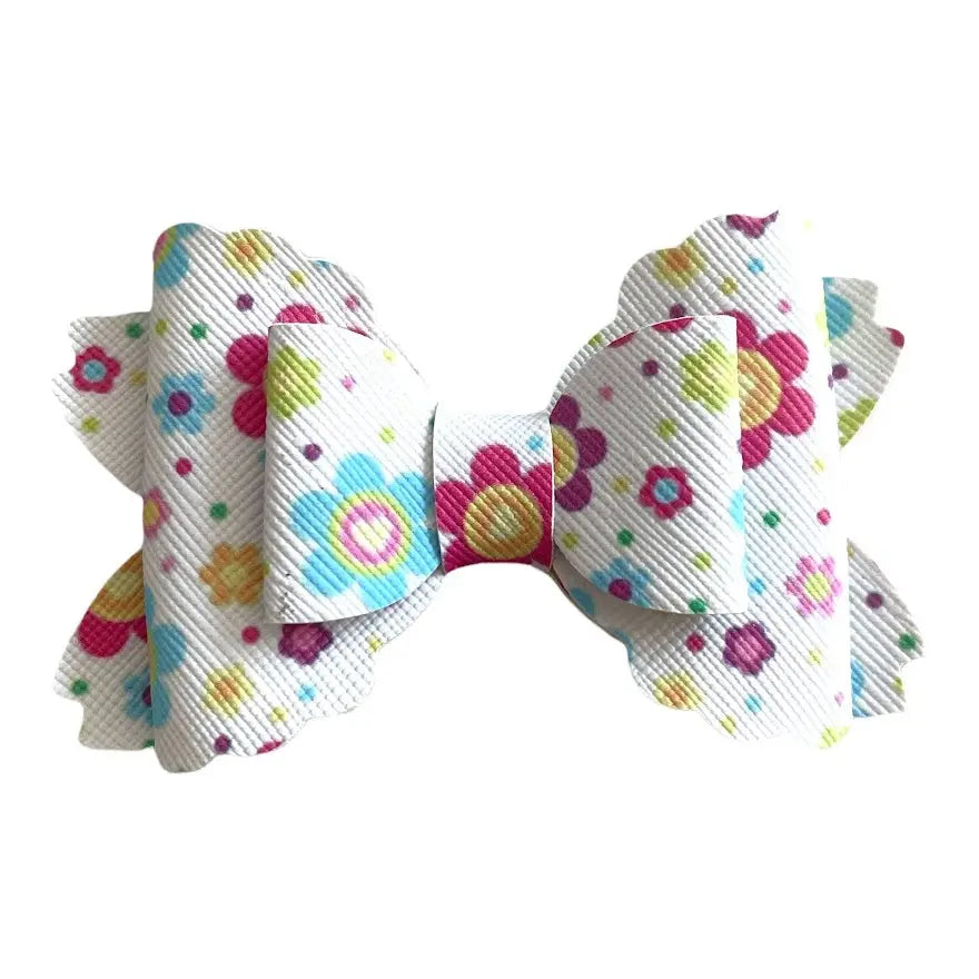 Watermelon Avocado Fruit Hair Bows Clips Flamingo Polka Handmade Faux Leather
