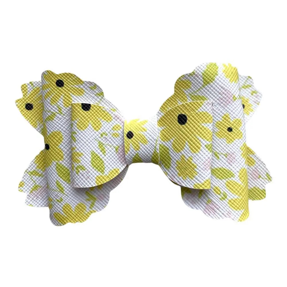 Watermelon Avocado Fruit Hair Bows Clips Flamingo Polka Handmade Faux Leather